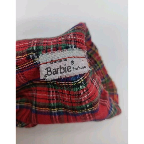 Vintage 1980 My First Barbie Strapless Red Plaid Dress #1913 Mattel Doll Fashion - Picture 6 of 6